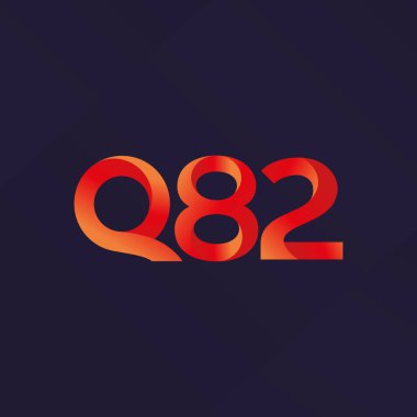 Q82 ortak mektup ve sayı logo vektör çizim