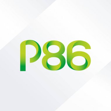 p86 ortak harf ve sayılar logo vektör çizim 