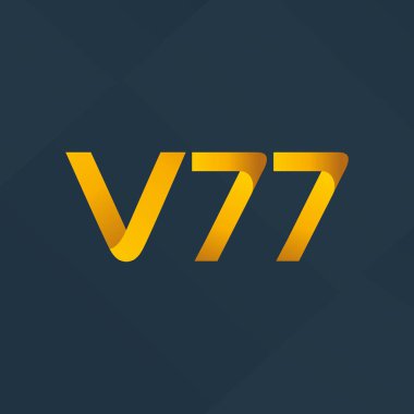 V77 mektup ve dijital numara logo simge