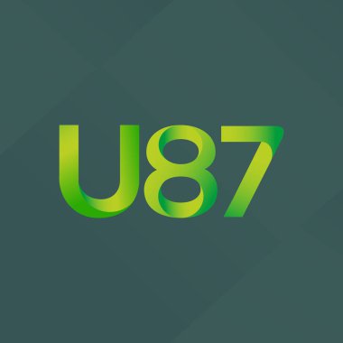 U87 mektup ve dijital numara logo simge