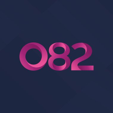 o82 ortak harf ve sayılar logo vektör çizim 