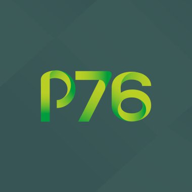 P76 ortak mektup ve sayı logo vektör çizim
