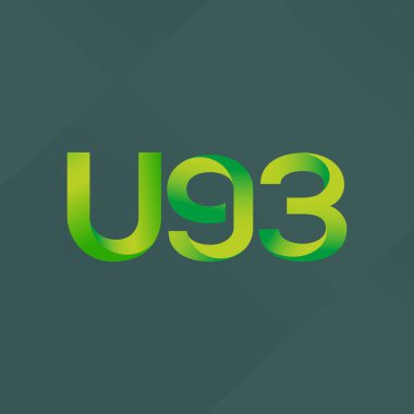 U93 mektup ve dijital numara logo simge
