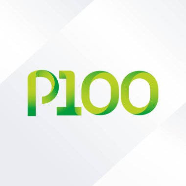 P100 ortak mektup ve sayı logo vektör çizim