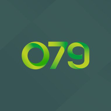 079 ortak mektup ve sayı logosu illüstrasyon vektör