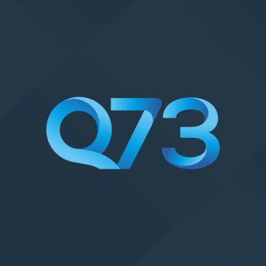 q73 ortak harf ve sayılar logo vektör çizim 