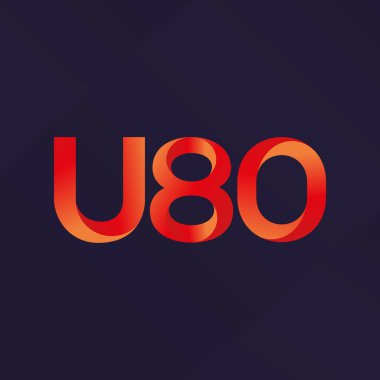 U80 mektup ve dijital numara logo simge