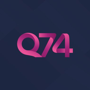 Q74 ortak harf ve sayılar logo vektör çizim 