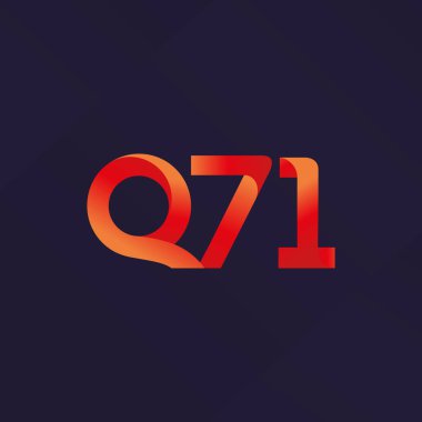 Q71 ortak mektup ve sayı logo vektör çizim