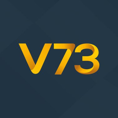 V73 mektup ve dijital numara logo simge