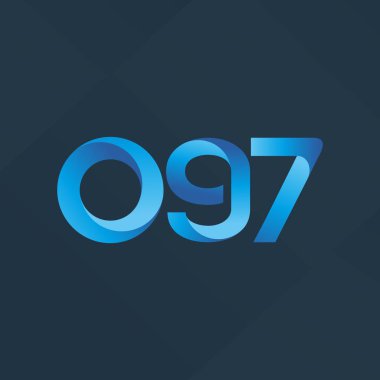 O97 ortak mektup ve sayı logo vektör çizim
