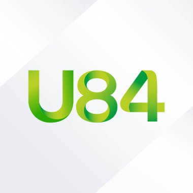 U84 mektup ve dijital numara logo simge