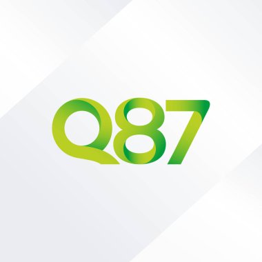 Q87 ortak harf ve sayılar logo vektör çizim 