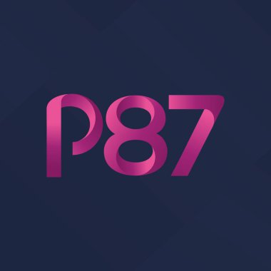 P87 ortak mektup ve sayı logo vektör çizim