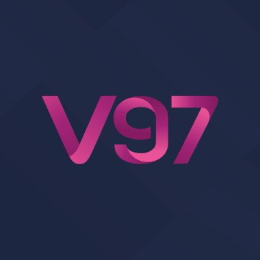 V97 ortak mektup logo, vektör çizim