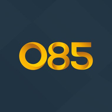 o85 ortak harf ve sayılar logo vektör çizim 