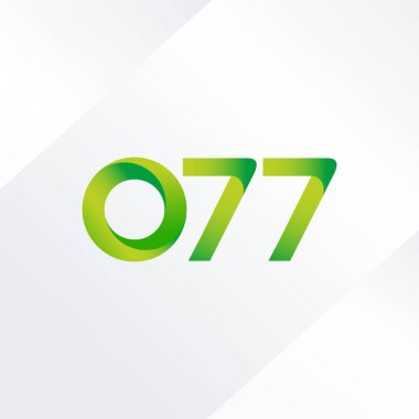 O77 ortak mektup ve sayı logo vektör çizim