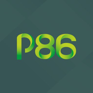 P86 ortak mektup ve sayı logo vektör çizim