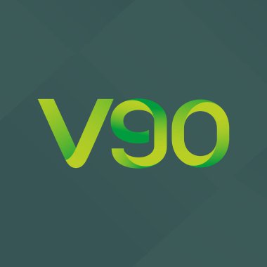 V90 mektup ve dijital numara logo simge