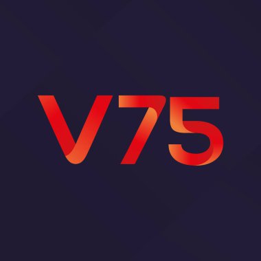 V75 mektup ve dijital numara logo simge