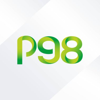 p98 ortak harf ve sayılar logo vektör çizim 