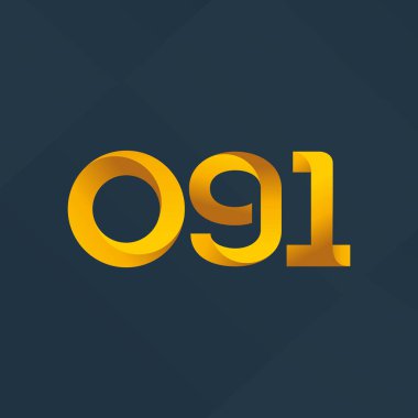 O91 ortak mektup ve sayı logo vektör çizim