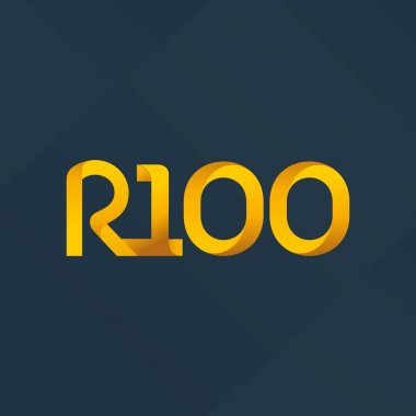 R100 ortak harf ve sayılar logo vektör çizim 