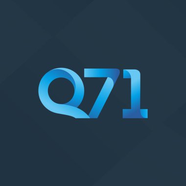 Q71 ortak harf ve sayılar logo vektör çizim