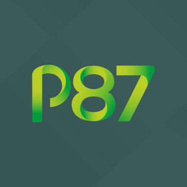 P87 ortak harf ve sayılar logo vektör çizim 