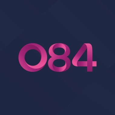 084 ortak mektup ve sayı logosu illüstrasyon vektör