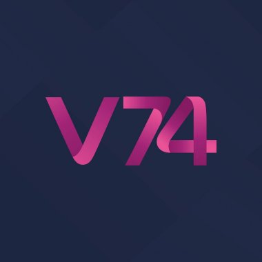 V74 mektup ve dijital numara logo simge