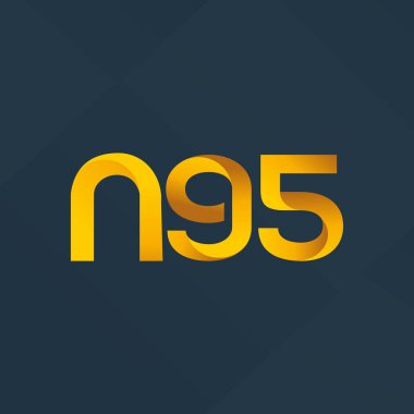 N95 ortak harf ve sayılar logo vektör çizim