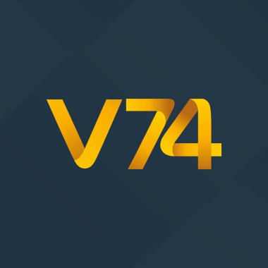 V74 mektup ve dijital numara logo simge