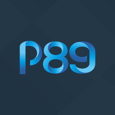  P89 ortak mektup ve sayı logo vektör çizim