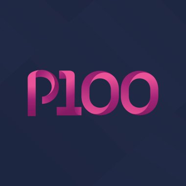P100 ortak mektup ve sayı logo vektör çizim