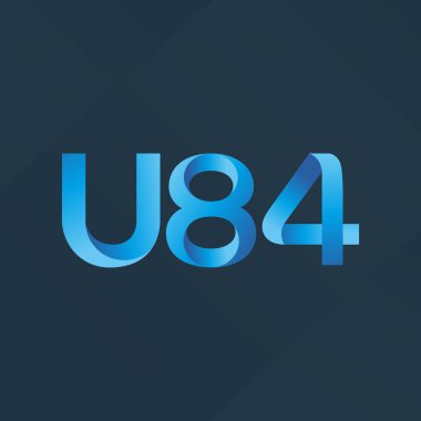 U84 mektup ve dijital numara logo simge