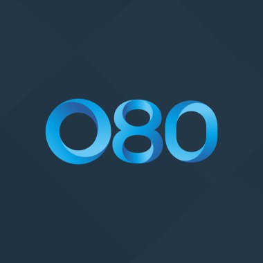 080 ortak mektup ve sayı logosu illüstrasyon vektör