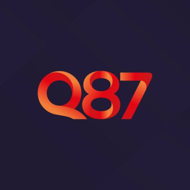 Q87 ortak mektup ve sayı logo vektör çizim
