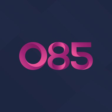 085 ortak mektup ve sayı logosu illüstrasyon vektör