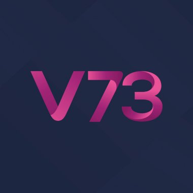 V73 mektup ve dijital numara logo simge