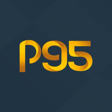 Maskesini P95 ortak mektup ve sayı logo vektör çizim