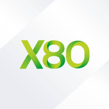 X80 mektup logo, vektör çizim ortak