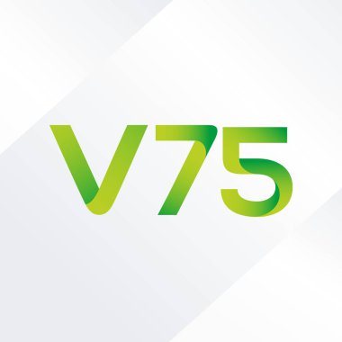 V75 mektup ve dijital numara logo simge