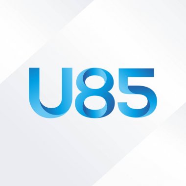 U85 mektup ve dijital numara logo simge