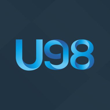 Modern U98 mektup ve dijital numara logo simge geometrik kurumsal kimlik, illüstrasyon vektör