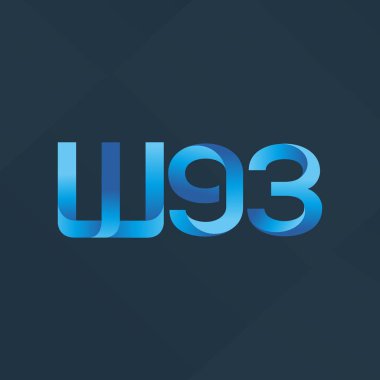 W93 ortak mektup logo, vektör çizim