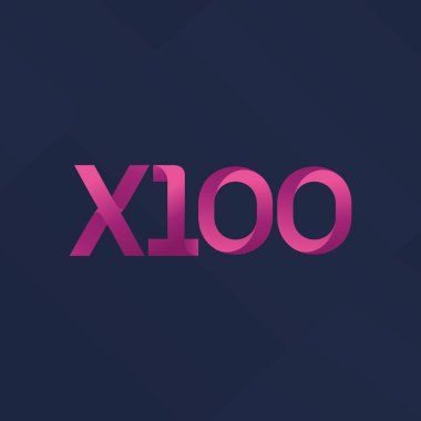 X100 mektup logo, vektör çizim ortak