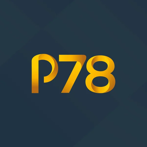 P78 Gemensamt Brev Och Tal Logotypen Vektor Illustration — Stock vektor