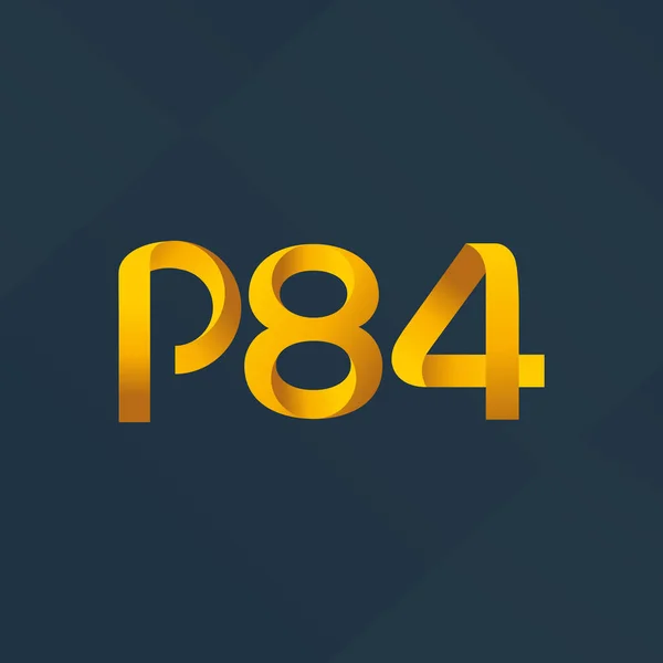 P84 Letra Conjunta Números Logotipo Ilustração Vetorial —  Vetores de Stock