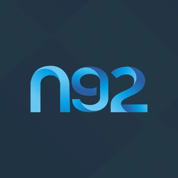 Společný Dopis N92 Číslo Logo Vektorové Ilustrace — Stockový vektor